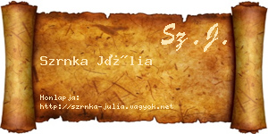 Szrnka Júlia névjegykártya